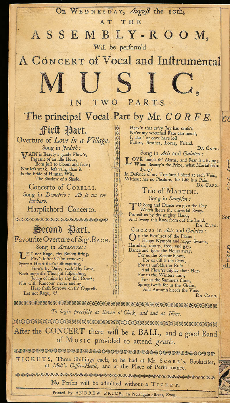 One of the earliest known examples of printing in Exeter produced in